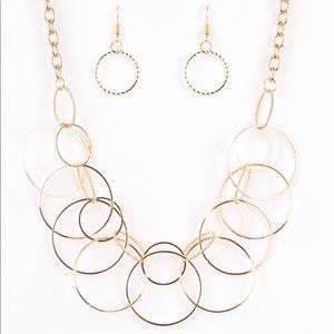 Gold Necklace and Earring Set